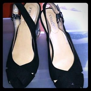 Xappeal Snake Skin Sling Back Wedge Sandals